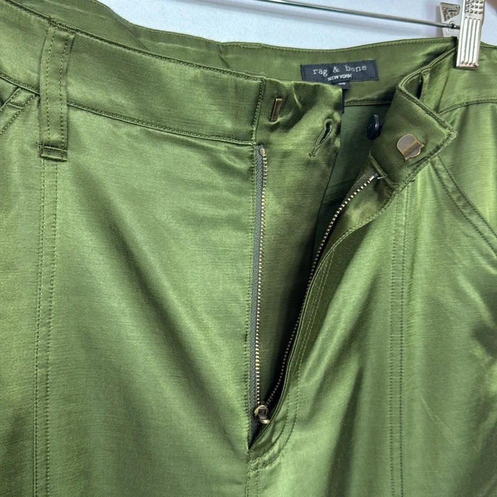 Rag & Bone Cailyn Japanese Satin Cargo Pants‎ Size 30 Army Green - Picture 12 of 16